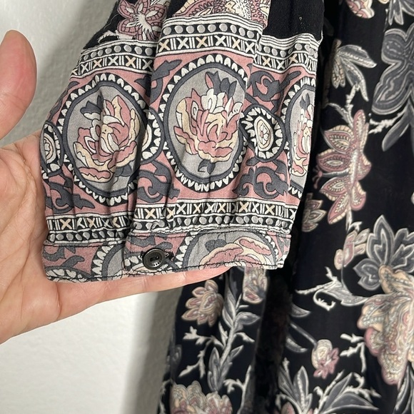 LUCKY BRAND Border Sprint Floral 3/4 Sleeve High Low Tunic Plus Size 2X - Picture 4 of 8